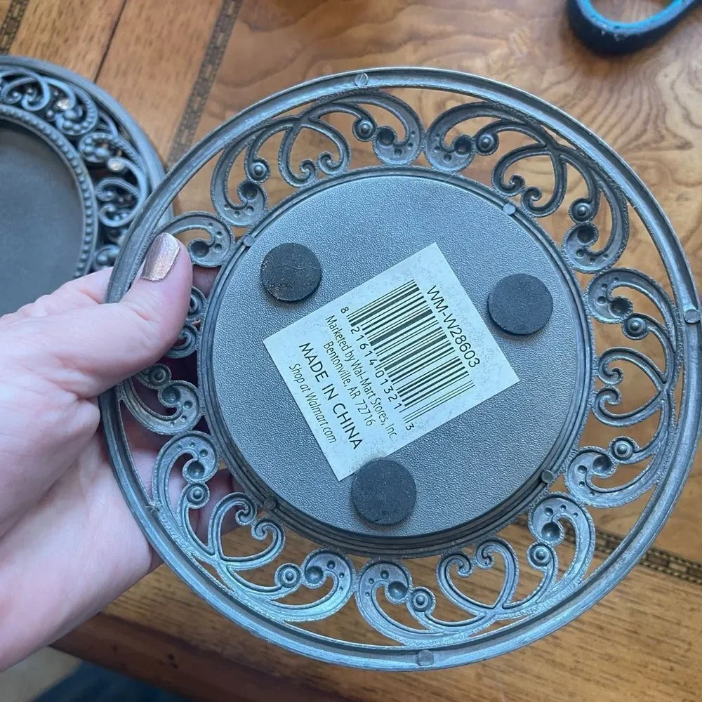 Silver Wrought Iron Looking Coasters